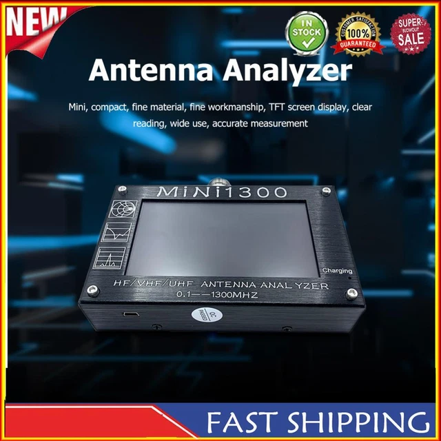 HF/VHF/UHF Frequency Analyzer 0.1-1300MHz Numerical Display Aluminum Alloy Shell