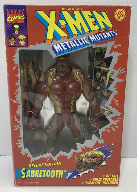 X-Men Evil Metallic Mutants Dlx Edition Sabertooth 10" Tall Toy Biz 1994 Vintage
