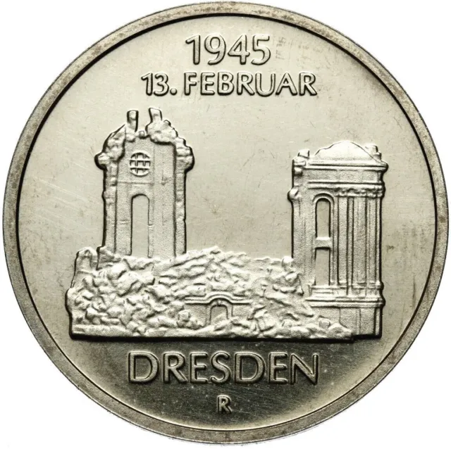 Germany GDR - Coin - 5 Mark 1985 A - Dresden 13. February 1945 - RARE - Proof