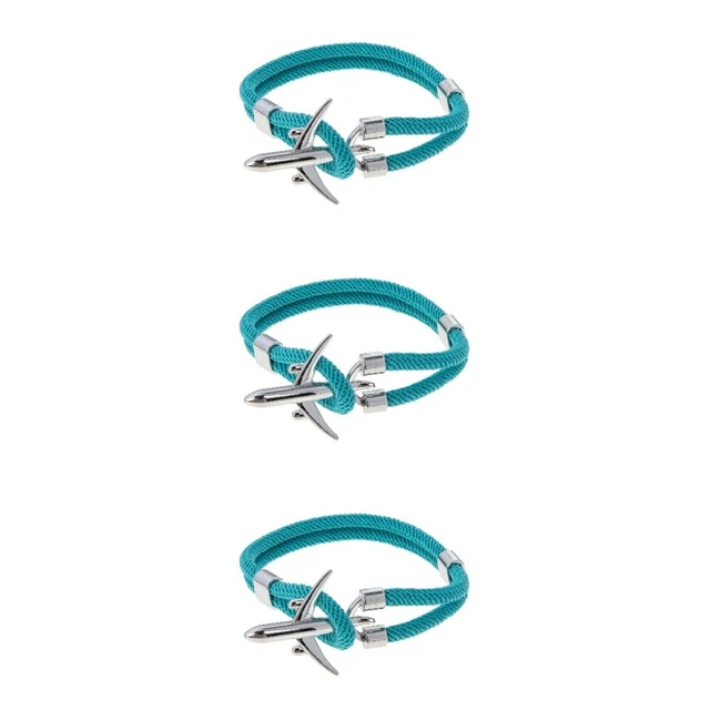 3 Count Men Wrist Chain Stylish Band Red Rope Bracelet Sterling Gift for Miss