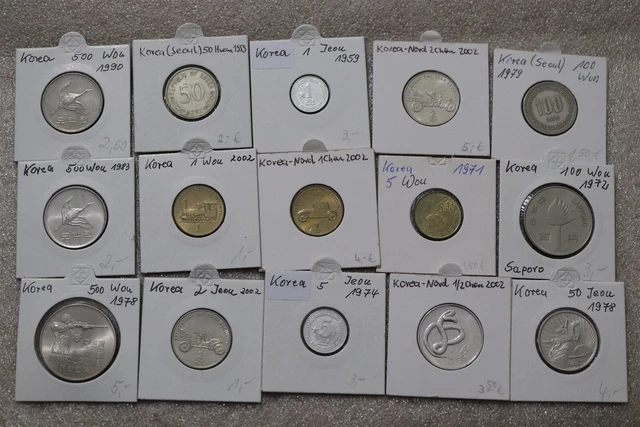 🧭 🇰🇷 Korea Nice Old Coins Collection B56 #34 Bx4