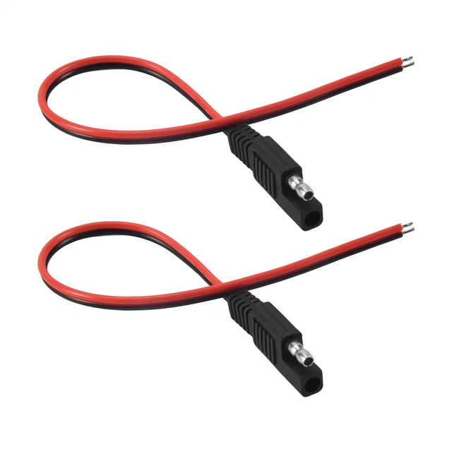 Câble Extension SAE 14AWG 30cm - Connecteur 2 Broches 12-24V - Pour Panneaux Solaires, Batteries Voiture, Camping-car