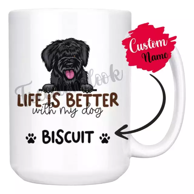 Personalized Bouvier des Flanders Dog Mom Dad Mug, Custom Dog's Name Gift