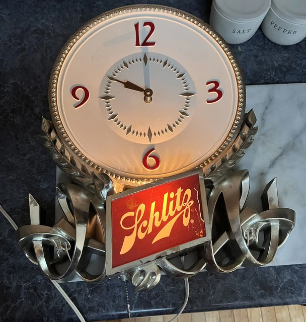 Schlitz Light Clock Beer Sign Schlitz Light Clock Beer Sign