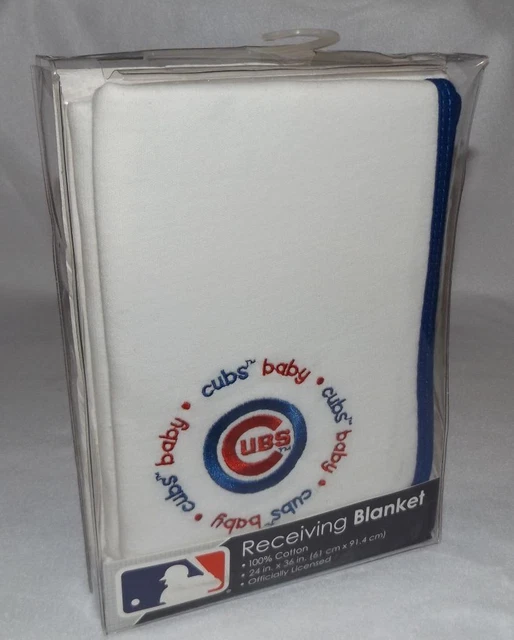 NEW NIP Chicago Cubs MLB Newborn Infant Baby Receiving Blanket Gift 24 x 36