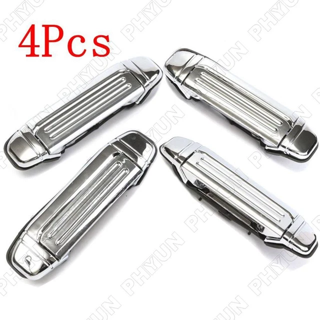 4 Pcs Car Chrome Outer Door Handle w/ Clip Set For Mitsubishi Pajero NH NJ NK NL