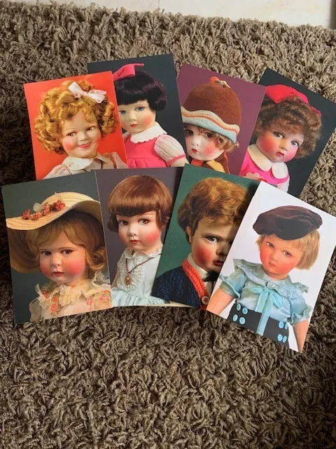 RARE! Lot de 8 cartes postales anciennes poupée Raynal France collection vintage