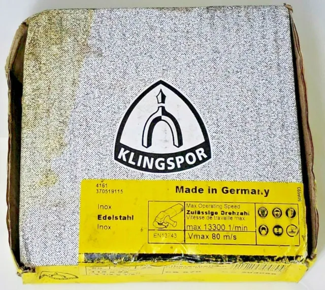25 Klingspor CS570 Fibre Discs - 4½" x 7/8" - 60 Grain - 115 x 22mm Inox 80 m/s