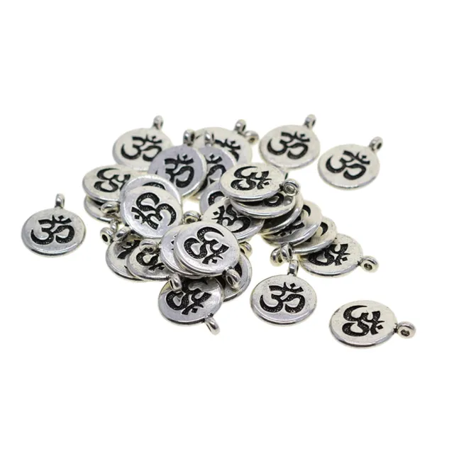 30x Tibetan Silber Yoga Schlüssel Blume Charm Anhänger aus Metall
