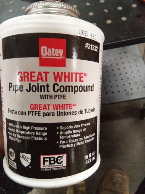 OATEY 31232 GREAT White Pipe Joint Compound with PTFE 16 fl. oz 875kb
