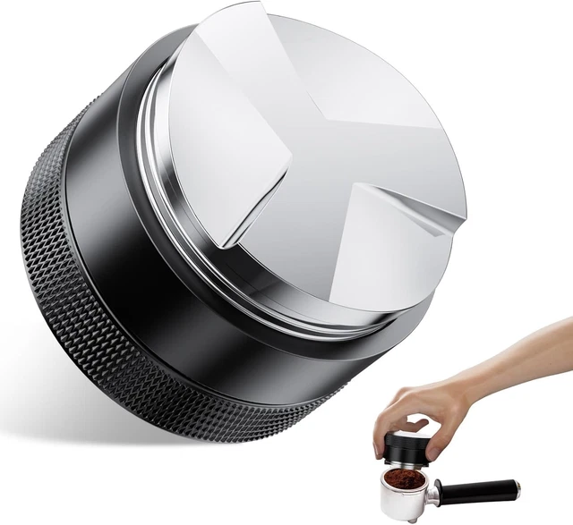 Distributore Caffè 53mm In Alluminio - Spianatrice Per Caffè Macinato, Regolabile 1-5mm, Nero - Foto 9