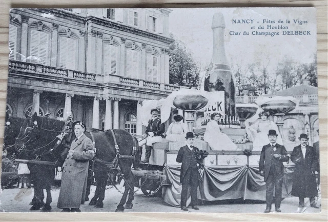 CPA Champagne Delbeck Nancy Meurthe et Moselle Fête de la vigne Char 1909