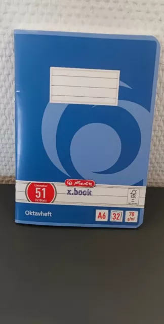 Herlitz herlitz Oktavheft x.book Lineatur 51 / 32 Blatt A6 / 70 g   NEU