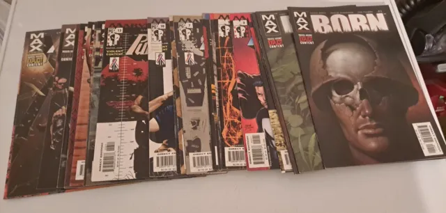 Punisher Lot Of 23 Comic Books Born (Max), Marvel Knights; Garth Ennis, Steve...