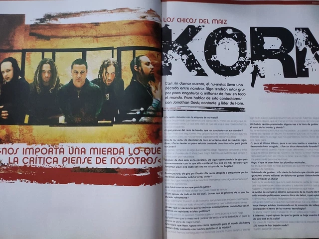 Lotto Korn rivista reportage Rock Zone Spagna MTV rivista