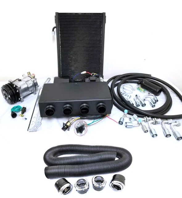 UNIVERSAL UNDERDASH AC Air Conditioning Evaporator Kit + Vents Hoses