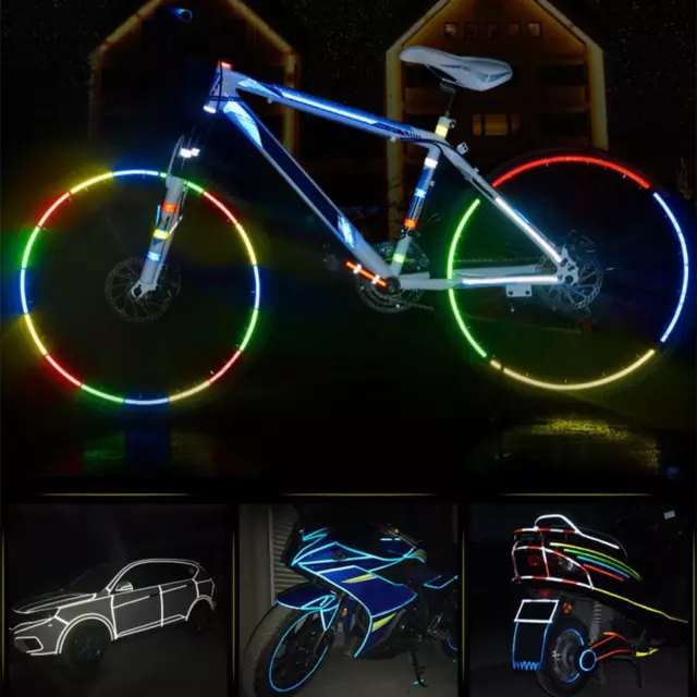 8M wasserdicht reflektierende Aufkleber fluoreszierende Sicherheit MTB Fahrrad S