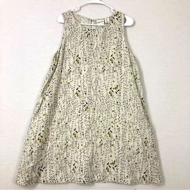 Rachel Zoe Floral Boho Cottagecore 100% Linen Sleeveless Dress Large