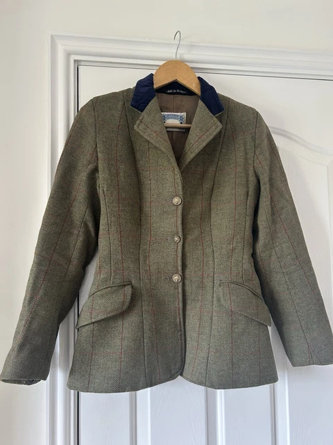 Veste D'équitation Shires Huntingdon Tweed Marron à Carreaux - Femme Taille 40 UK 14