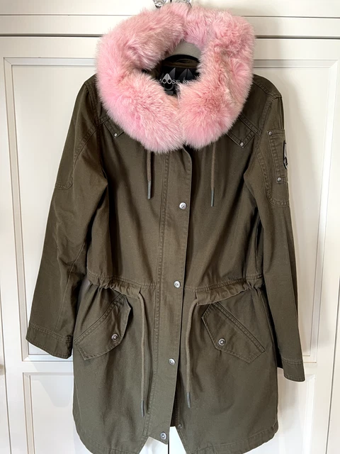 MOOSE KNUCKLES WOMEN S Green Steller Canvas Parka Jacket Size S