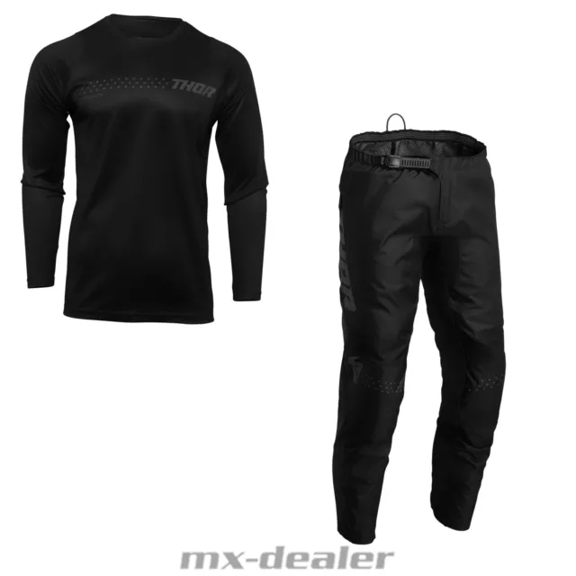 Thor MX Sector Minimal Noir Traverser Jersey Pantalon Combo Motocross Enduro