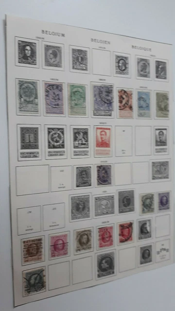 Briefmarken/Dienstmarken Belgien ab ca. 1869, Sammlung 18 Stück auf Sammelbogen