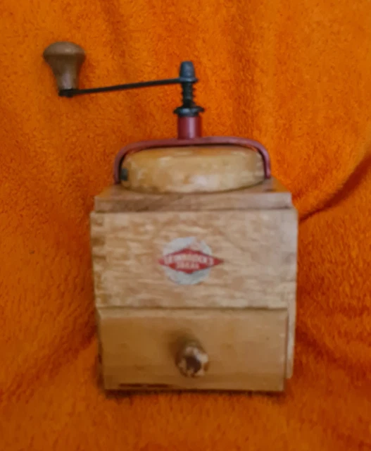 Kaffeemühle - Alt - Antik- Deco-Artikel-Holz & Metall-*Leinbrocks -Ideal*-*Nr.1*