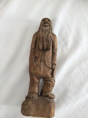 Hand Carved Wooden Old Hillbilly ART Farm House Rustic Decor