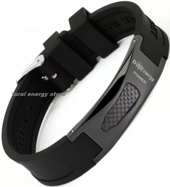 TITANIUM Magnetic Energy Armband Power Bracelet Health Bio 7in1 Bio Black 25688