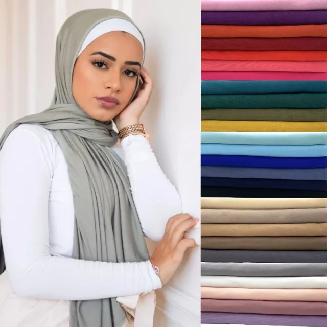 JERSEY SCARF Shawl Wrap Hijab Stretchy Big Large Plain Maxi Many Colours 2