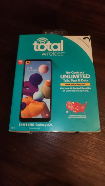 Total Wireless Samsung Galaxy A21 4G LTE Prepaid Smartphone with All Accessories