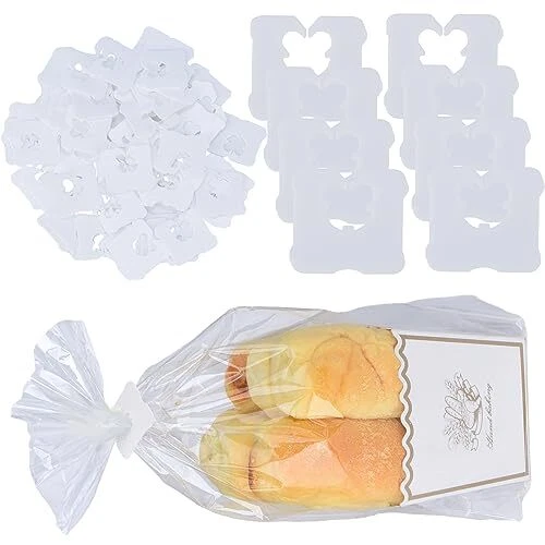 100 Pcs Reusable Plastic Bread Clips - Keep Your Food Fresh with 7/8 x 7/8 in...
