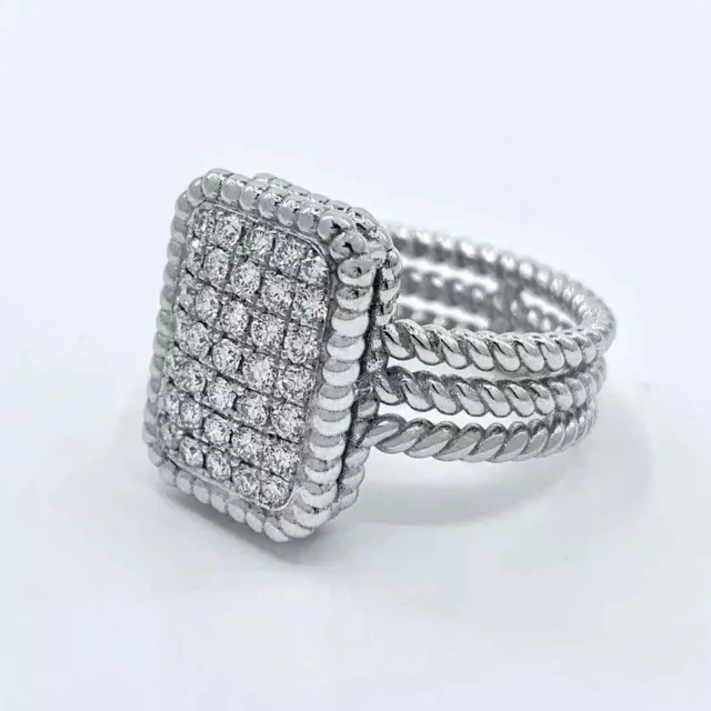 Fantastic Round White Colorless Stone With Steel Wire Band Design Women's Ring 2