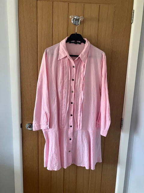 BNWT ZARA PALE Pink Linen Blend Pintuck Mini Dress Size XXL 42.29 -  PicClick UK