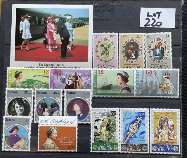 SAMOA ISLANDS STAMPS ROYAL ANNIVERSARIES 15 Stamps And Miniature Sheet (Lot220)
