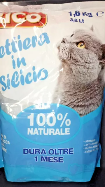 Literie Chat En Silicium Pour Chats RICO 3,8LT Inodore Naturel Aussi X Chiot