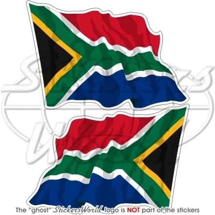Botswana Afrique Du Sud Drapeau Blason - 4 Autocollants Vinyle 50mm