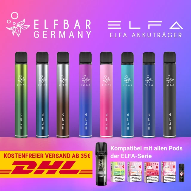 ELFBAR ELFA POD Kit - 500 mAh Akku | E-Zigarette - ELF BAR E-Shisha EUR  7,49 - PicClick DE