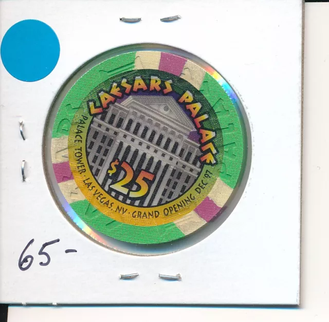 $25 Casino Chip -Caesars Palace Las Vegas Nv 1997 House #N9406 Palace Tower Nice 2