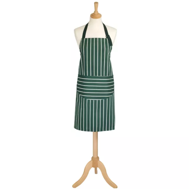 Dexam Butchers Stripe Medium Adult Apron - Racing Green