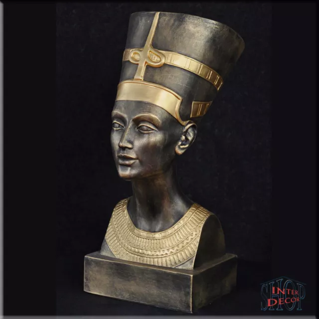 Büste Nofretete Figur Dekofigur Pharao Skulptur Ägyptische Antike Kunstharz