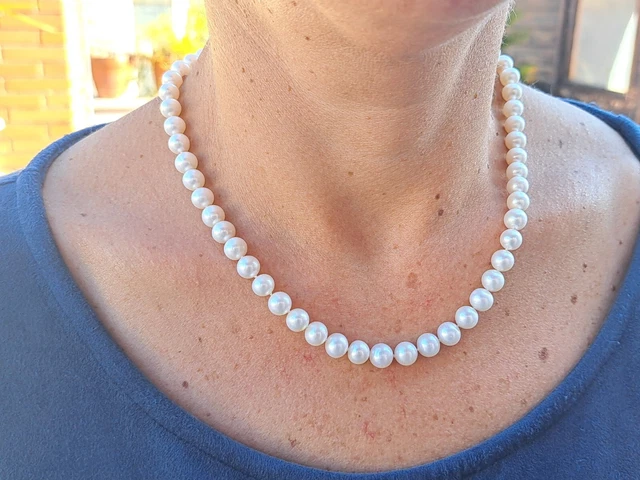 Filo Di Perle Di Coltura Di Tahiti 11-8 Mm Barocco Lungo 41 Cm Fine Lucentezza Multicolore - Foto 10