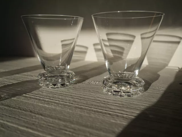 4 verres à vin blanc en cristal Saint ST Louis art déco modèle Diamants 8,1 cm 8