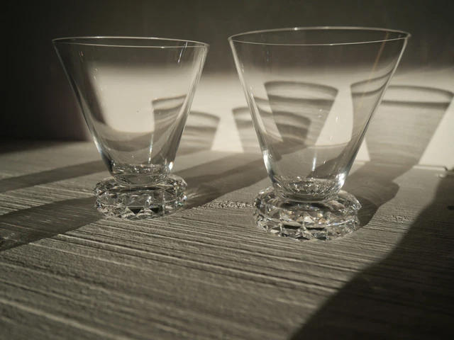 4 verres à vin blanc en cristal Saint ST Louis art déco modèle Diamants 8,1 cm 8
