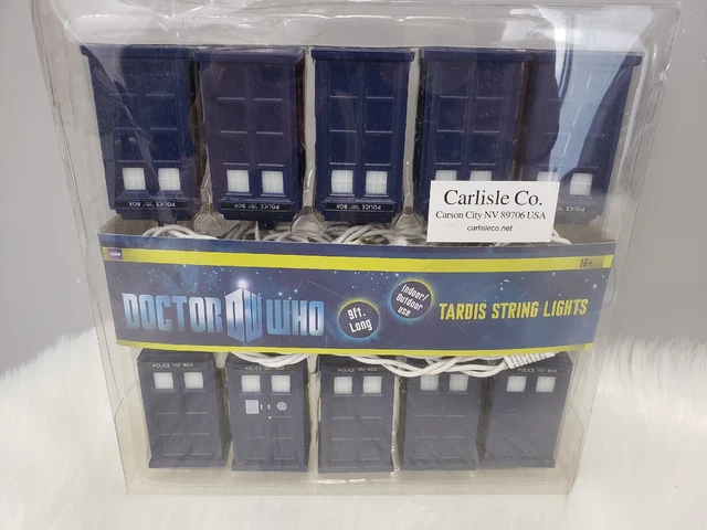 DOCTOR WHO Tardis String LIGHTS Indoor/Outdoor Electric Blue Vintage Phone Booth