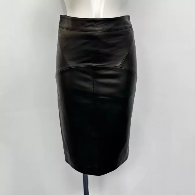 Whistles Kel Leather Pencil Skirt UK 6 Black New NWT RRP £195 RMF52-RP