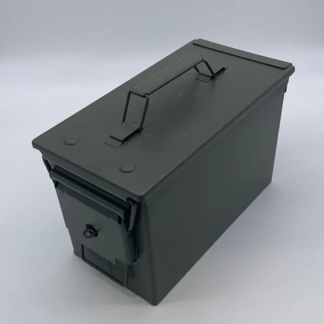 Ammo Box New Lockable Olive Green 50Cal Military Spec Metal UK Made!