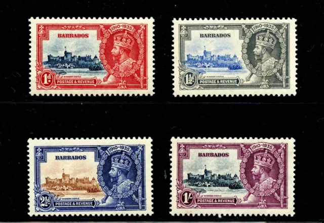 Barbados #186-189 (B534) Complete 1935 Silver Jubilee issue, M, trace, VF