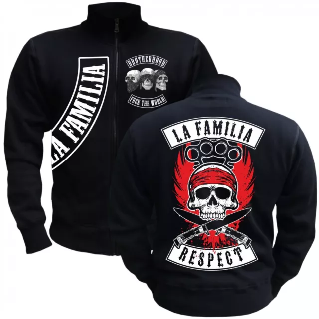 FREIZEITJACKE SWEATJACKE LA Familia FCK RESPECT Ultras Hardcore Spruch