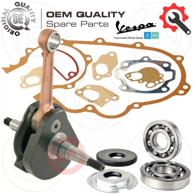 Kit Albero Motore + Cuscinetti Guarnizioni Motore Vespa Gtr 125 1966/1973 Vnl2T